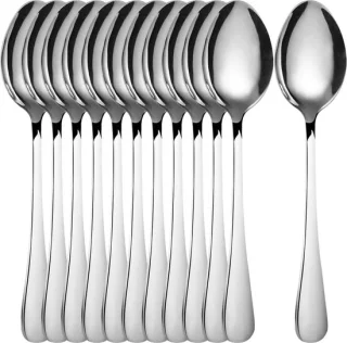 Roestvrijstalen dessertlepels 12-delig set 17,8 cm