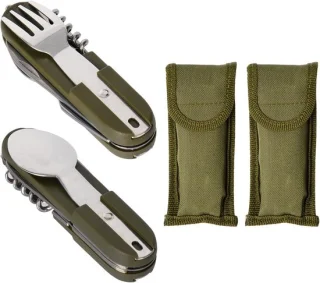 Roestvrijstalen outdoor reisbestek, set van 2