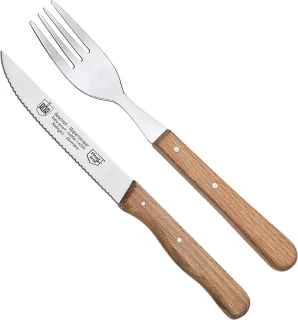 RÖR Solingen Steakmes en Vork Set RVS Beukenhout 2-delig