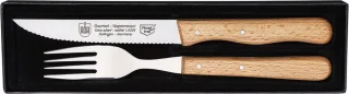 RÖR Solingen Steakmes en Vork Set RVS Beukenhout 2-delig