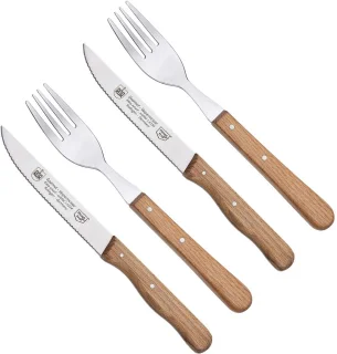 RÖR Solingen Steakmes Set 4-delig RVS Beukenhout
