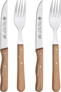RÖR Solingen Steakmes Set 4-delig RVS Beukenhout