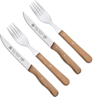 RÖR Solingen Steakmes Set 4-delig RVS Beukenhout
