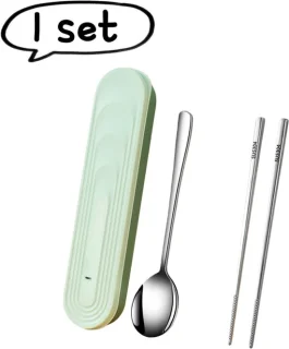 RVS 316 3-delige bestekset – lepel, vork en eetstokjes