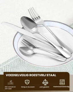 RVS besteekset 60-delig voor 12 personen