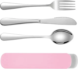 RVS Bestekset 3-delig - Roze