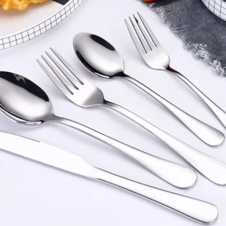 RVS bestekset 5-delig - 5 koffielepels - zilver