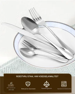 RVS bestekset 60-delig voor 12 personen