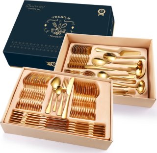 RVS bestekset 72-delig 12-persoons Goud review