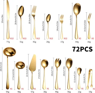 RVS Bestekset 72-delig 12 persoons zilver