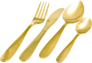 RVS Bestekset Goud Hoogglans 16-delig voor 4 Personen
