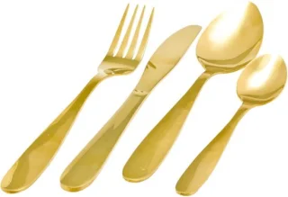 RVS Bestekset Goud Hoogglans 16-delig voor 4 Personen