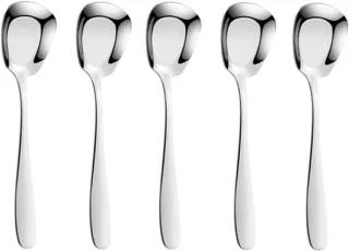 RVS dessertlepelset van 5, 15 cm