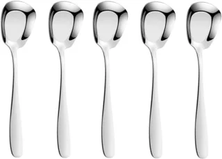 Rvs vierkante dessertlepelset (5 stuks, 15 cm) stijl 1
