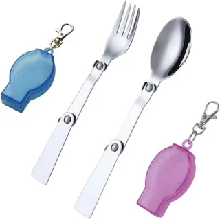 RVS vouwbare bestekset (lepel & vork)
