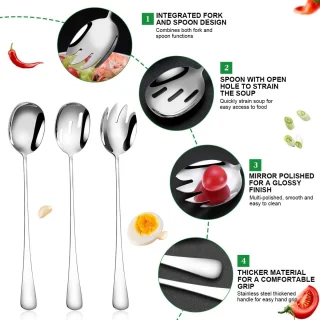 Saladebestek RVS 3-delig