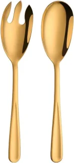 Saladebestek set RVS goud 30,5 cm (lepel & vork)