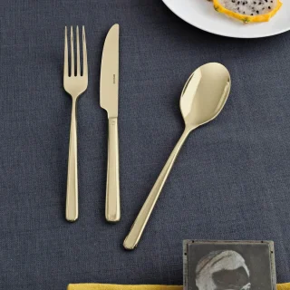 Sambonet Linear Bestekset 36-delig Edelstahl PVD Champagner