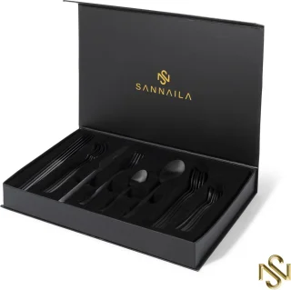 San Naila Bestekset Zwart 24-delig 6 Persoons