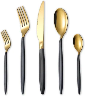 Sander Shop Bestekset 20-delig - Mat Zwart/Goud