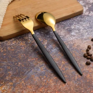 Sander Shop Bestekset 20-delig - Mat Zwart/Goud