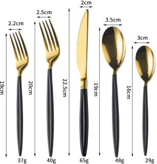Sander Shop Bestekset 20-delig - Mat Zwart/Goud