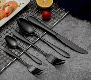 Sander Shop Bestekset 30-delig voor 6 personen (Glanzend zwart)