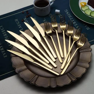 Sander Shop Steakmessenset 12-delig Glanzend Goud