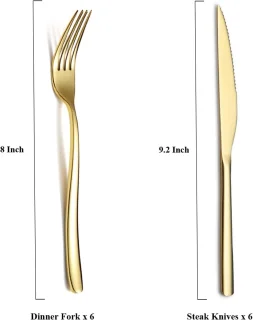 Sander Shop Steakmessenset 12-delig Glanzend Goud