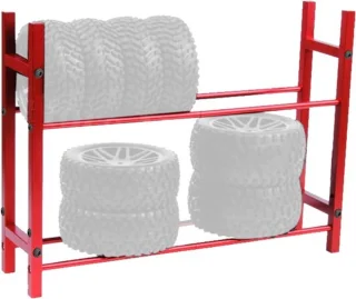 SCX10 90046 D90 Dubbellaags bandenopslagplank (rood)