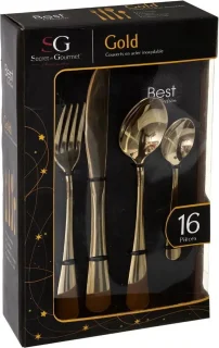 Secret de Gourmet Bestekset Goud Vintage 16-delig 4 Personen