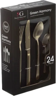 Secret de Gourmet Bestekset Green Harmony 24-delig RVS Goud