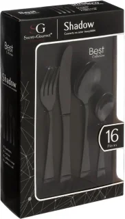 Secret de Gourmet Bestekset Shadow 16-delig RVS Zwart