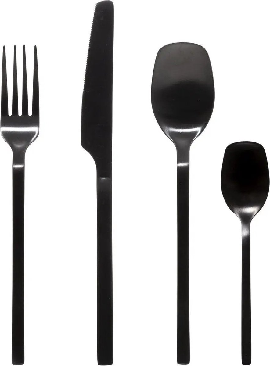 De Secret de Gourmet Modern Wood Bestekset 24-delig RVS zwart in één oogopslag