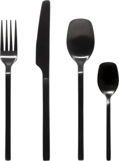 Secret de Gourmet Modern Wood Bestekset 24-delig RVS zwart