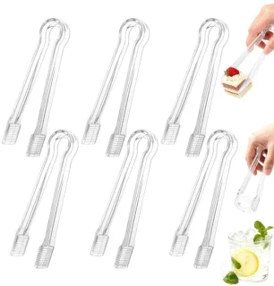 Servicetangetjes set 6-delig 16 cm transparant