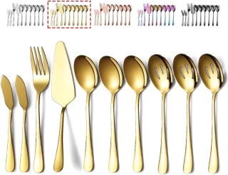 Set van 10 gouden opscheplepels
