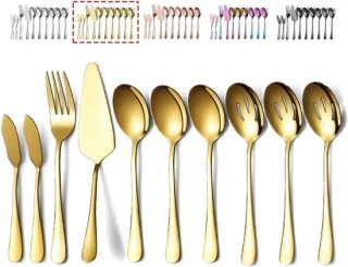 Set van 10 gouden opscheplepels
