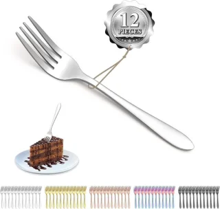 Set van 12 dessertvorken van roestvrij staal