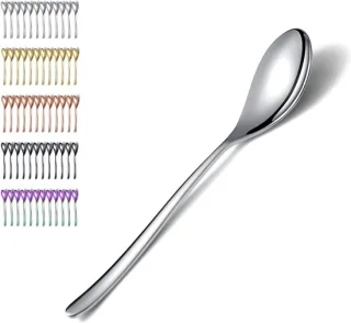 Set van 12 roestvrijstalen soeplepels van 20 cm