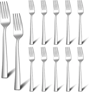 Set van 12 roestvrijstalen tafelvorken