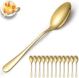 Set van 12 RVS eetlepels met titanium coating