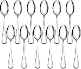 Set van 12 rvs koffielepels van 12,5 cm