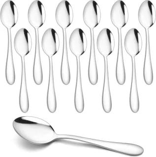 Set van 12 RVS theelepels en dessertlepels 13,5 cm (Classic Design)