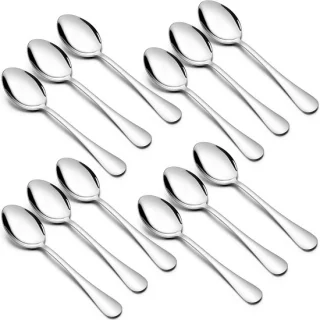 Set van 12 rvs theelepels en dessertlepels