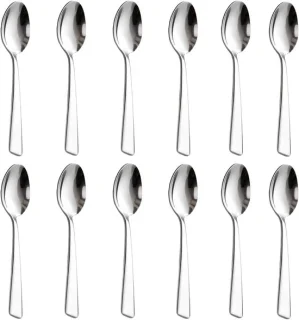 Set van 12 RVS theelepels, koffielepels en dessertlepels