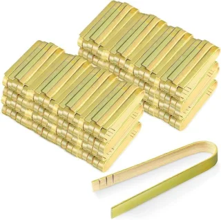 Set van 120 mini bamboe wegwerp tangen, 10 cm