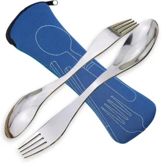 Set van 2 draagbare RVS sporks