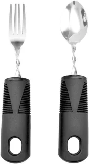 Set van 2 Parkinson-lepels – Ergonomisch RVS bestek