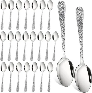 Set van 24 roestvrijstalen eetlepels 20,5 cm